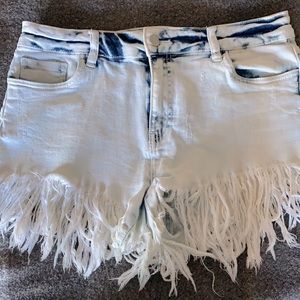 Fringe Denim Shorts